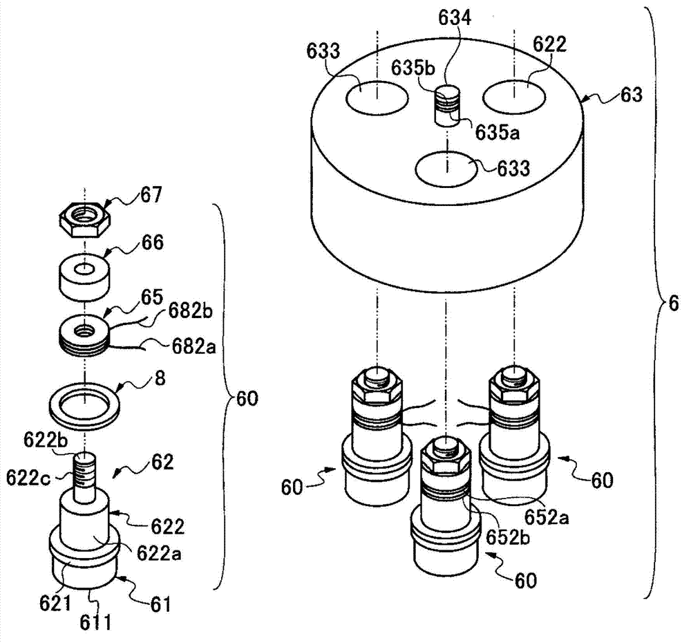 Abrasive particle burying device, polishing device and polishing method