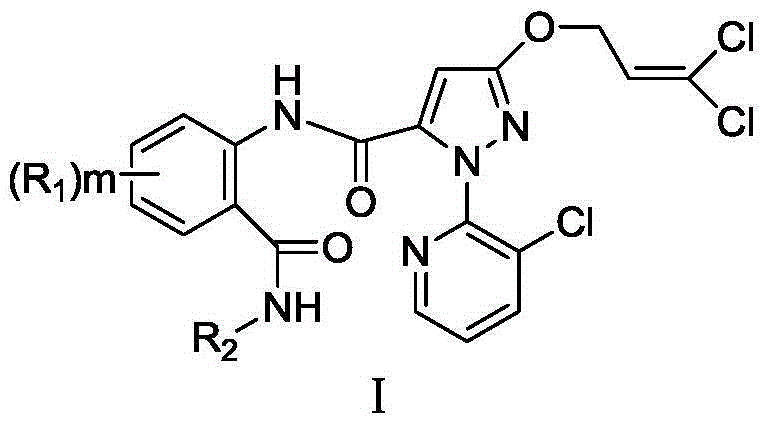 Anthranilic diamide compound containing dichloropropene base and application