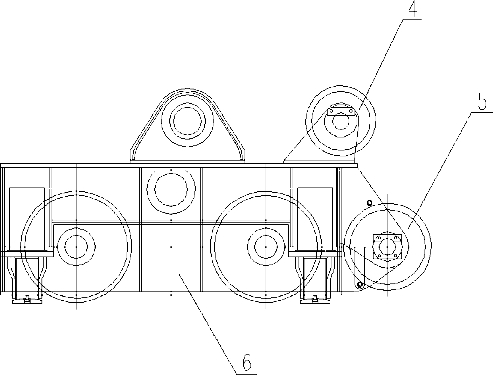 Traction running mechanism for climbing girder crane