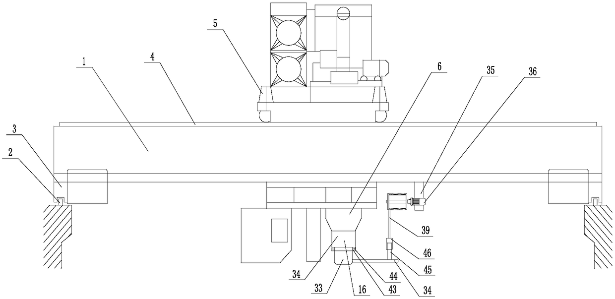 Filling material sucking and unloading crown block for graphite refining