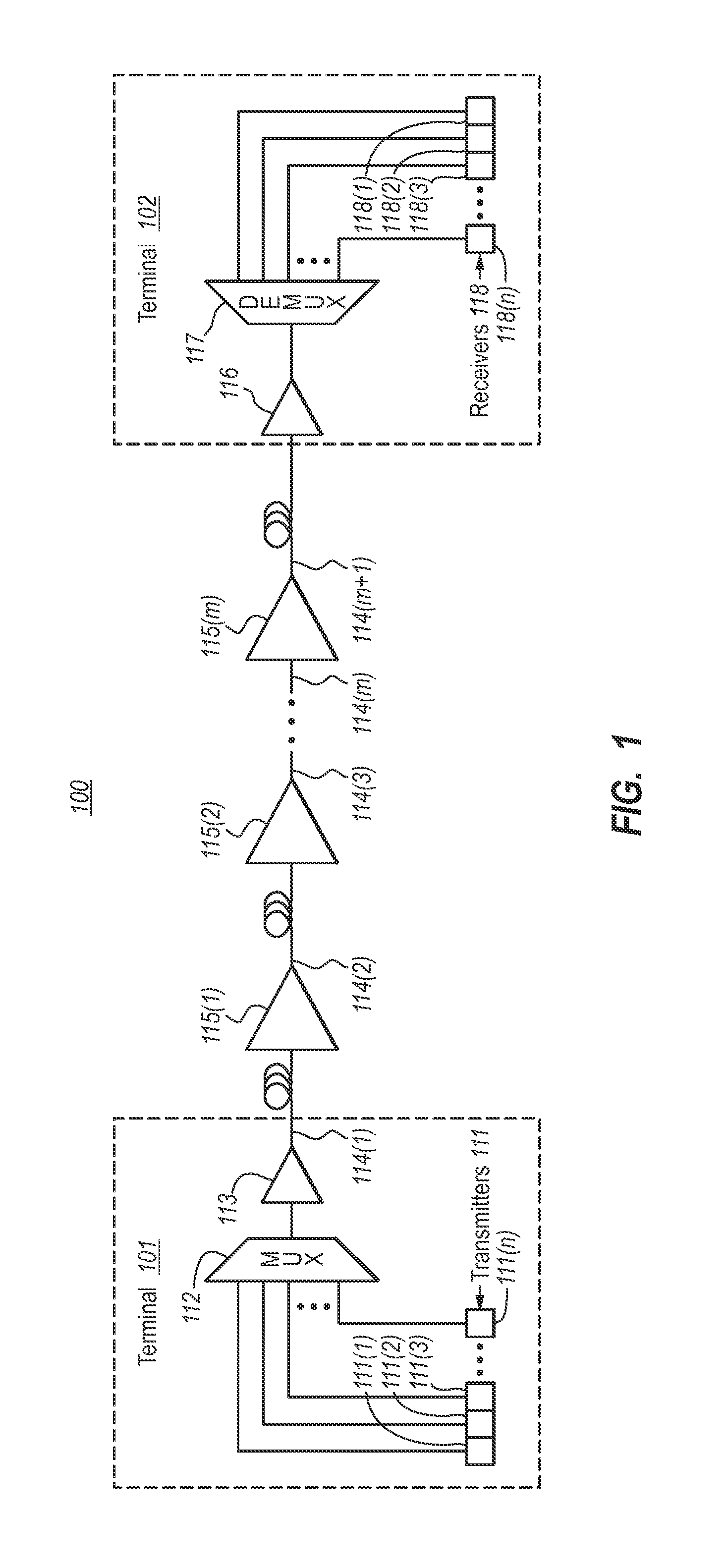 Remote larger effective area optical fiber