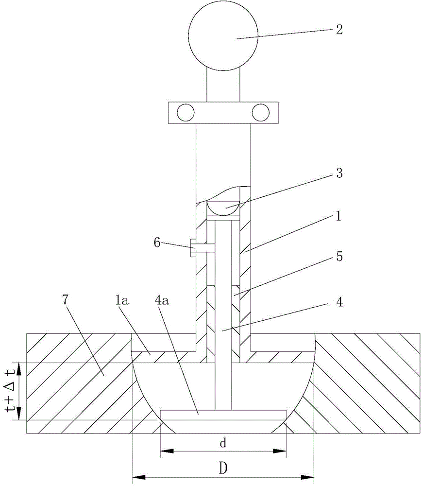 Measuring tool for spherical hole radius