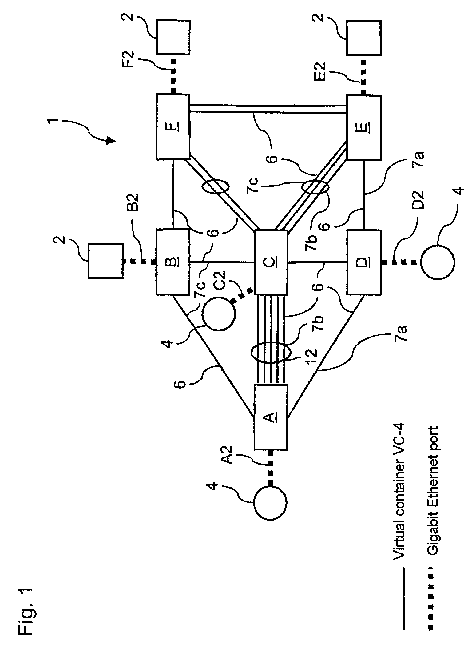 Method for controlling the transport capacity for data transmission via a network, and network