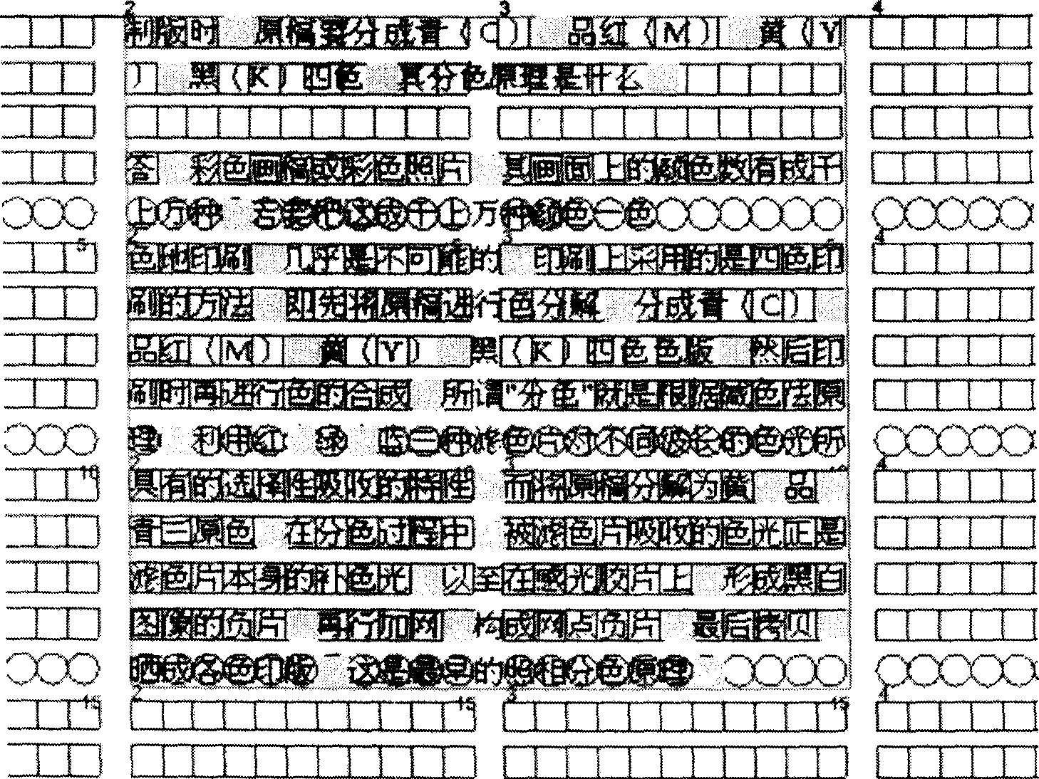 Automatically column dividing method for literal block according to plate core background check