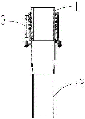 Self-vibrating type material clearing tube device for housing stretching-out section of material-pushing centrifugal machine