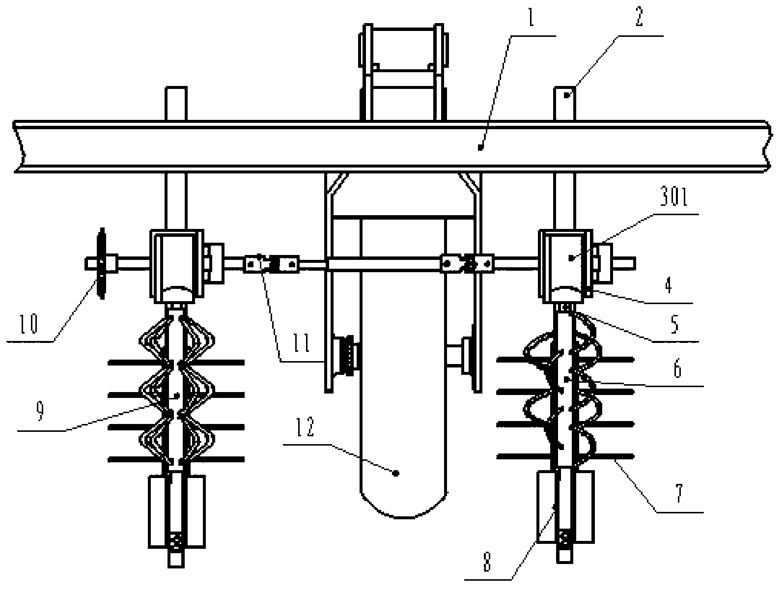 Novel driving drum anti-blocking device of no-tillage sower