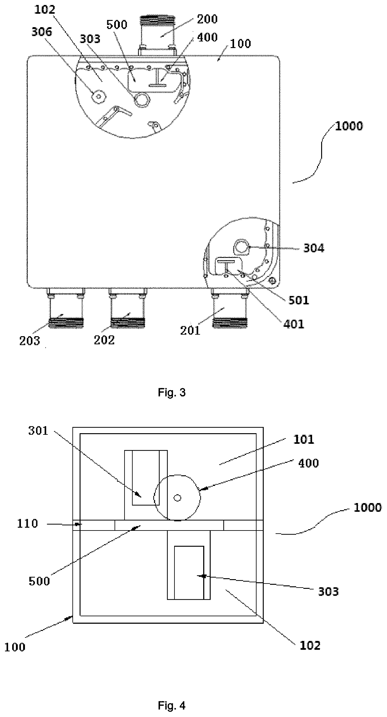 Combiner with a common port and a dually layered cavity