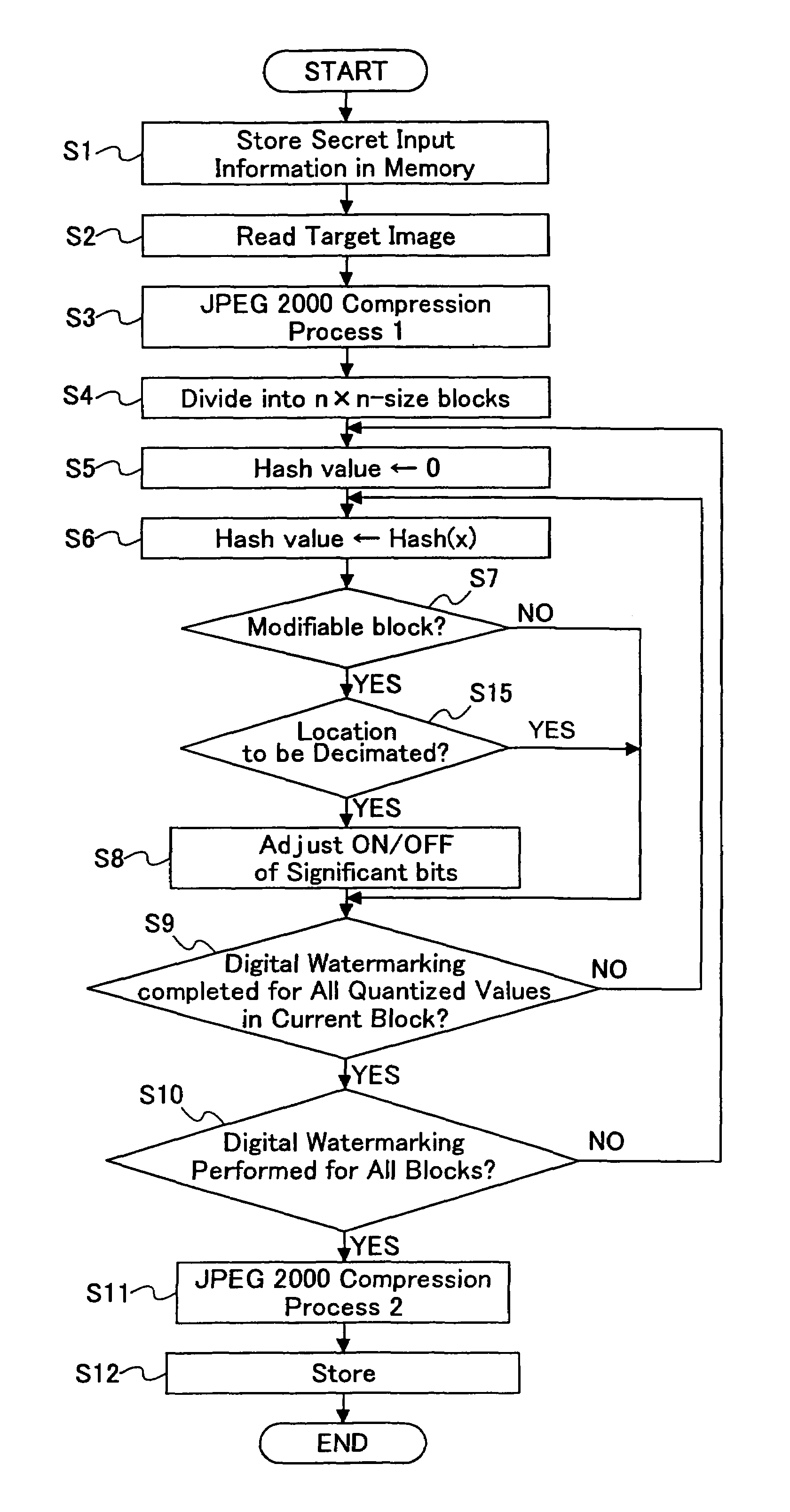 Durable and undecipherable digital watermarking technique and detection of unauthorized use