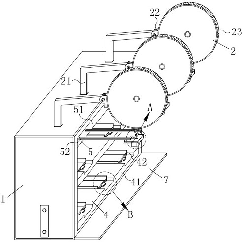 Winding anti-deviation assembly capable of being used for yarns with different thicknesses