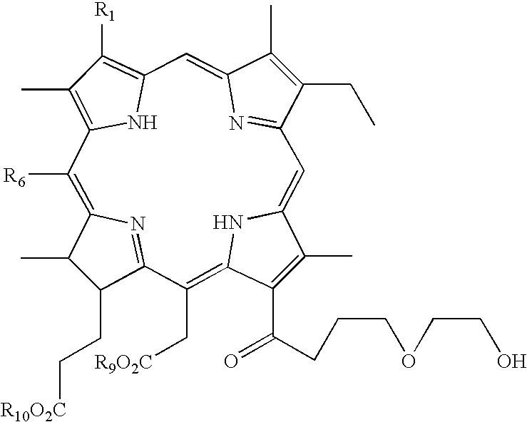 Chlorin photosensitizing agents for use in photodynamic therapy