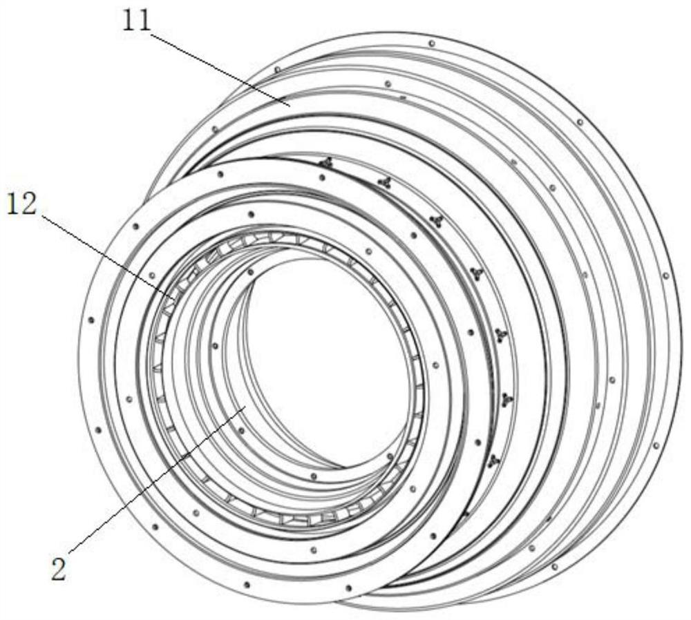 Annular combustion chamber model with integrated head structure and assembly method