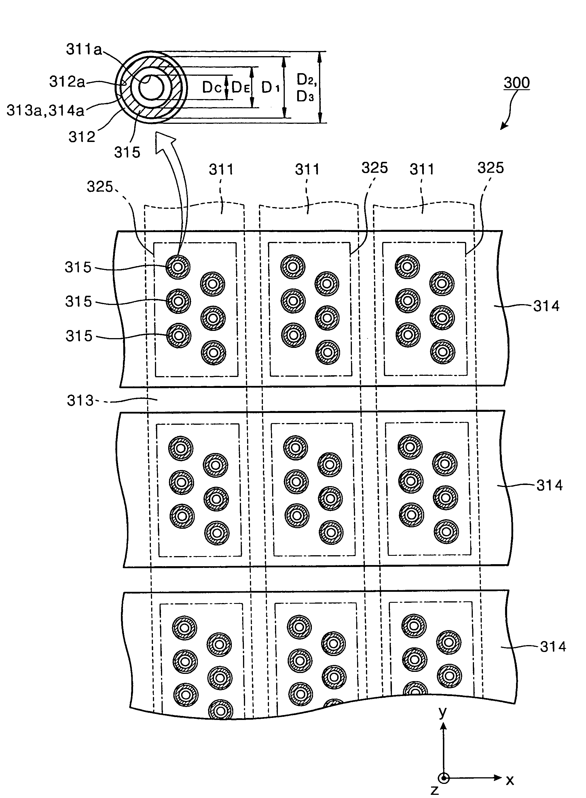 Field emission display having an improved emitter structure