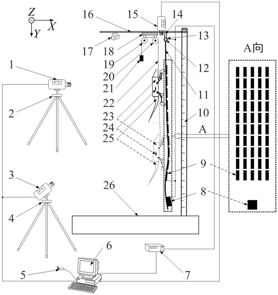 A test platform and measurement method for simulating the adhesive motion of flexible surfaces in microgravity