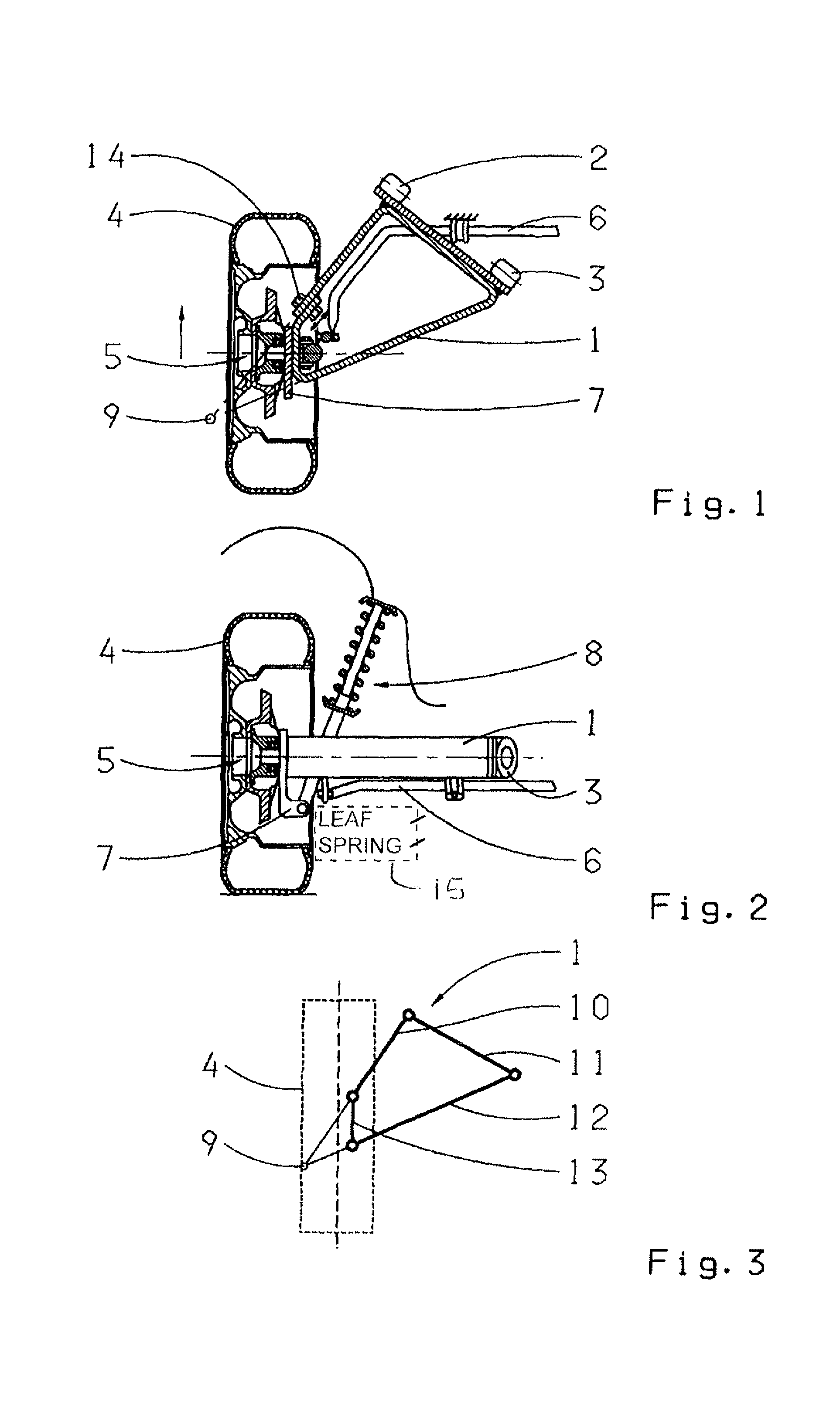 Semi-trailing arm axle for a motor vehicle