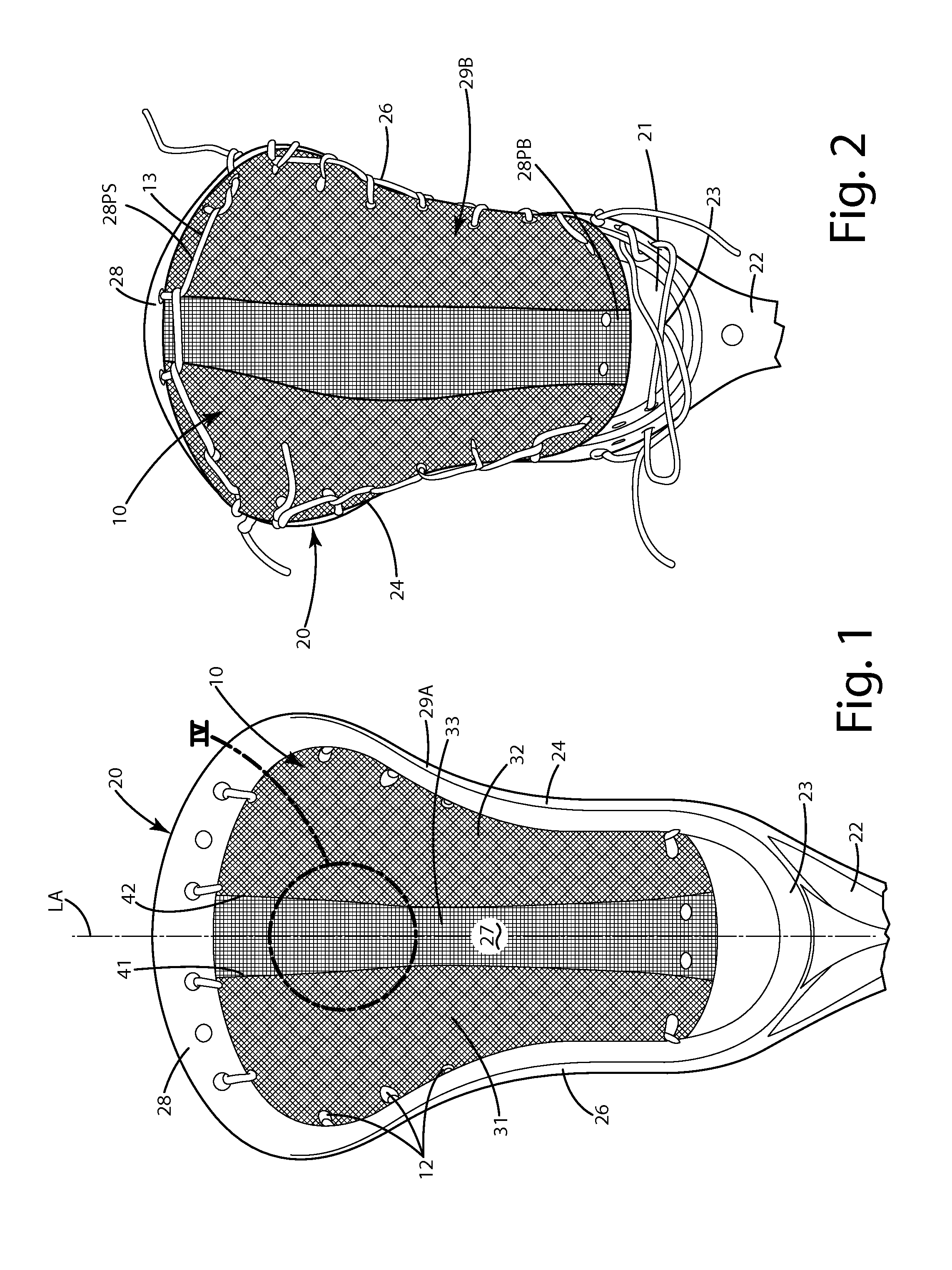 Lacrosse head pocket and related method of manufacture