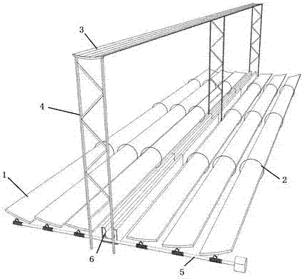 Secondary hook face Fresnel Reflection solar cavity heat collection device