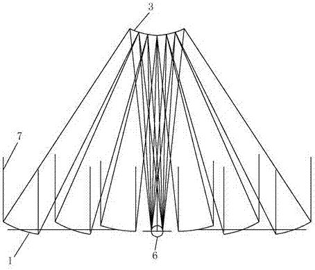 Secondary hook face Fresnel Reflection solar cavity heat collection device