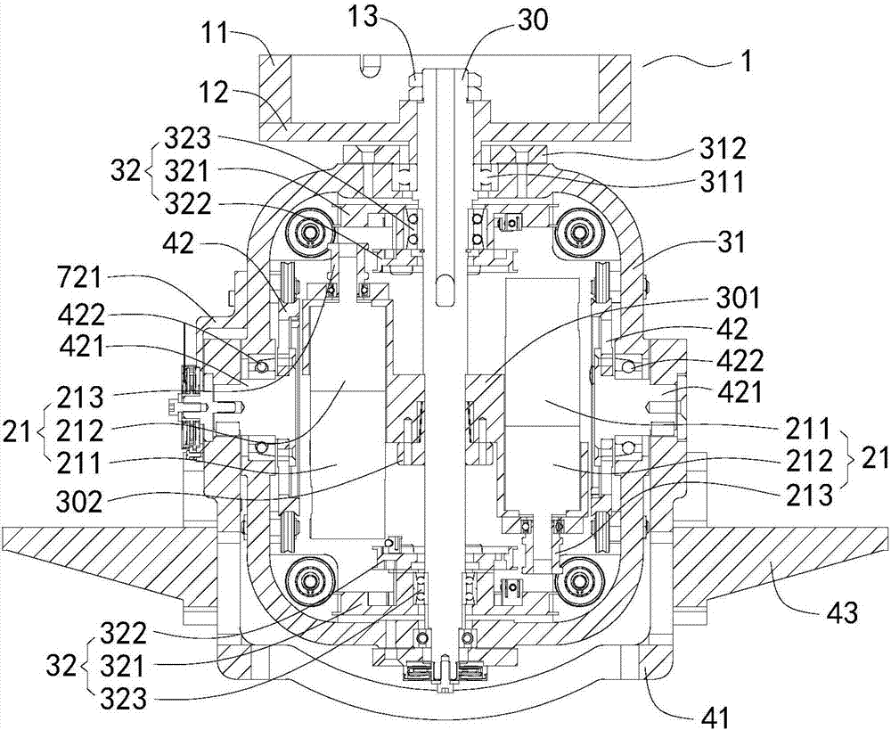 Stable platform with differential structure based on flexible cable transmission