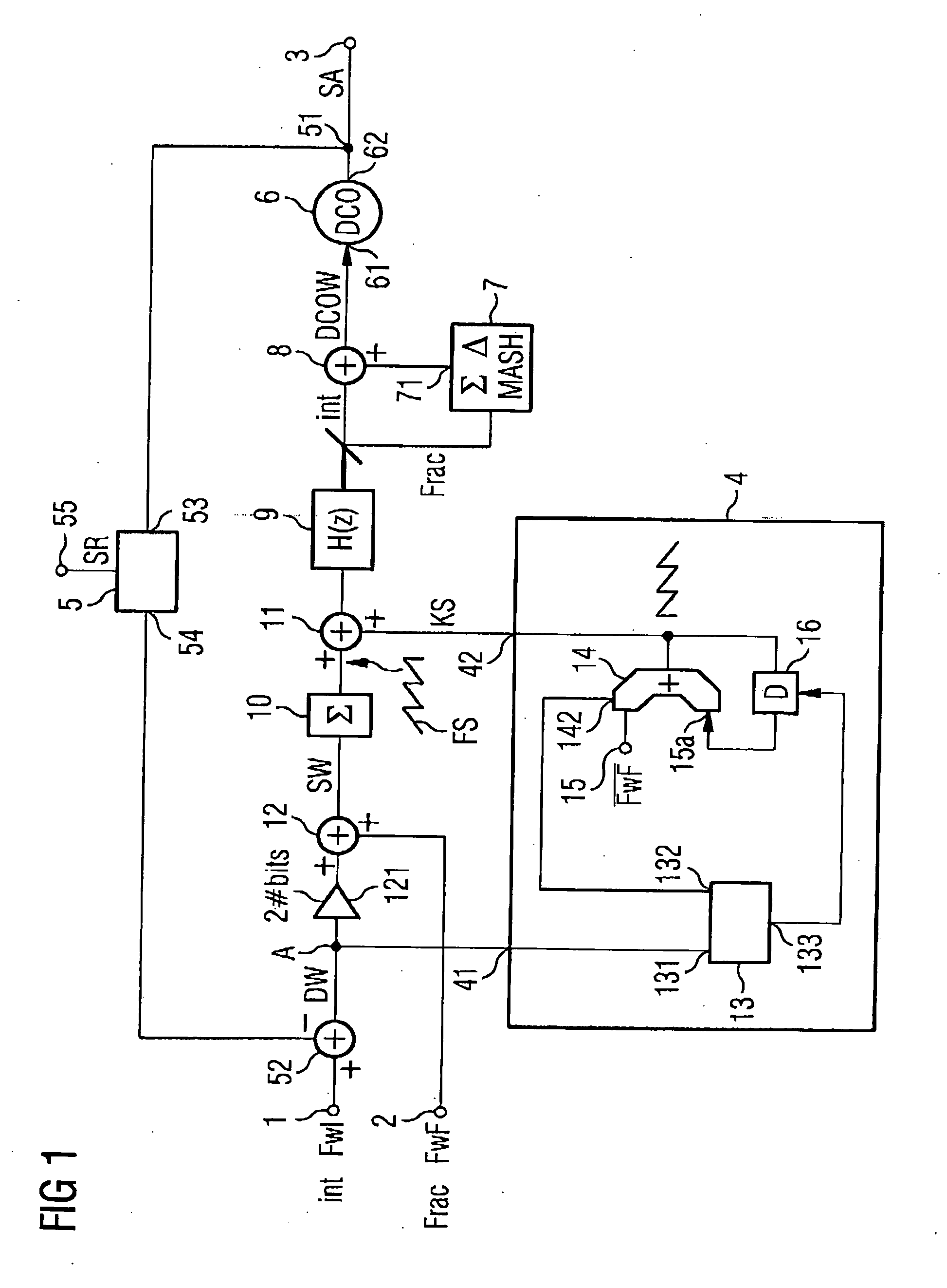 Digital phase locked loop and method for correcting interference components in a phase locked loop