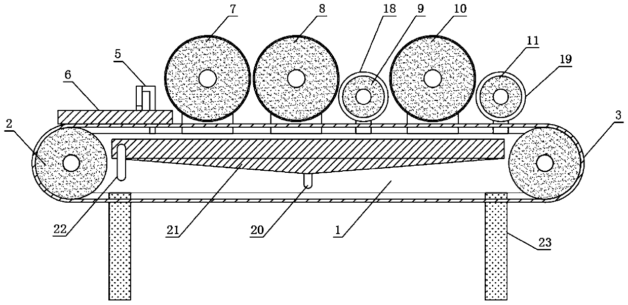 A stripping device of a wicker stripping machine