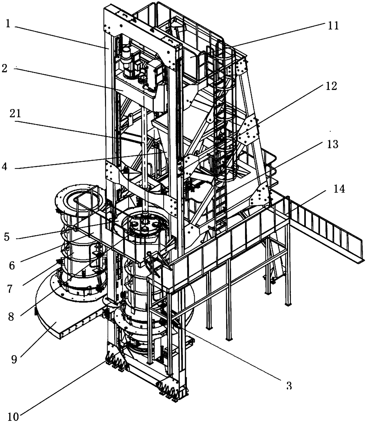 Radial extruding machine