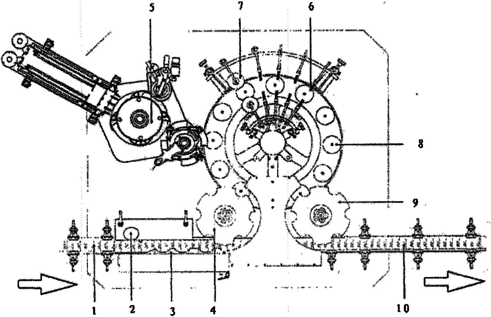 Labeling device of labeler and working method thereof