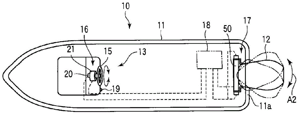 Steering gear for outboard motors