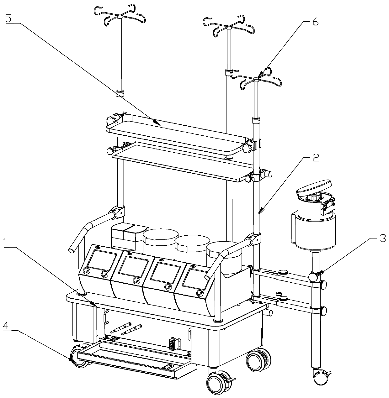 Movable hanging type artificial heart-lung machine blood pump