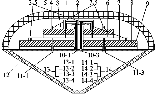 Multi-feed-source double-frequency high-separation wide-beam high-stability phase centre antennae