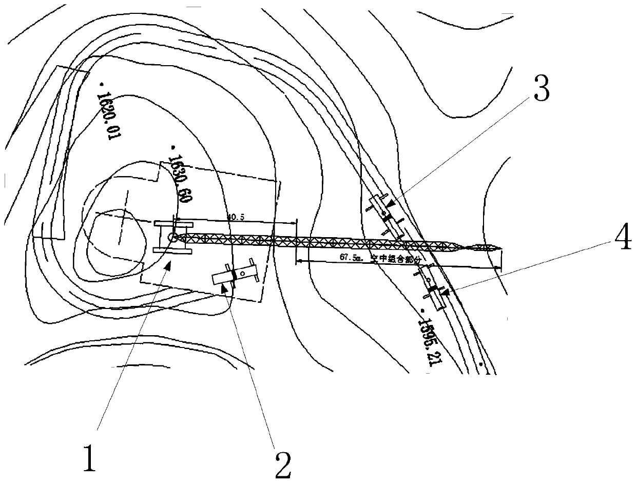 Method for combining arm rods through crawler crane