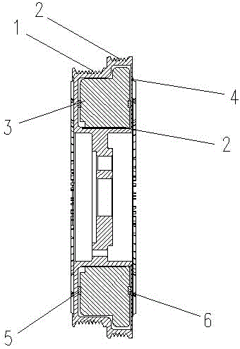 Silicone oil damper of diesel engine crankshaft