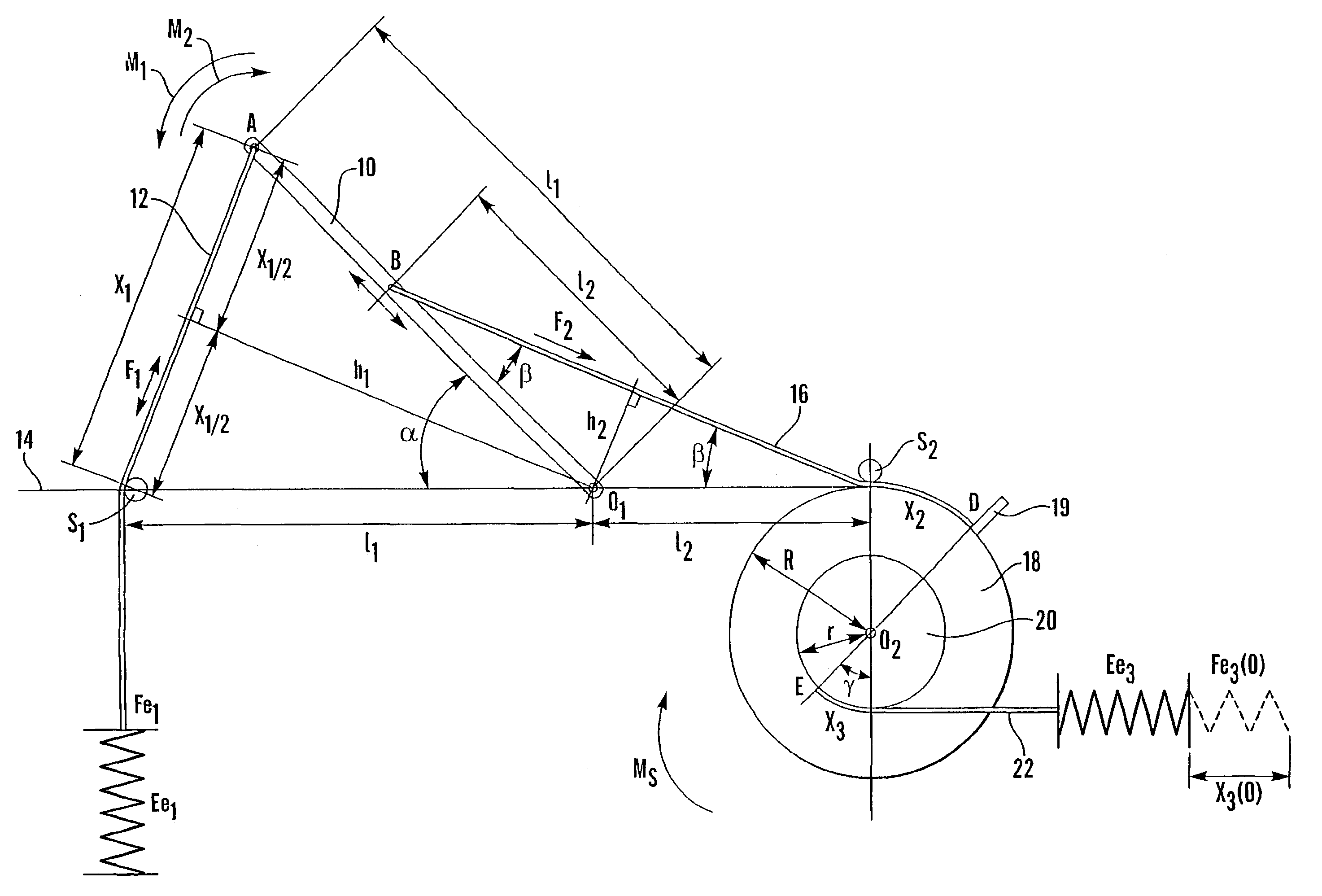 Device for obtaining a predefined linear force