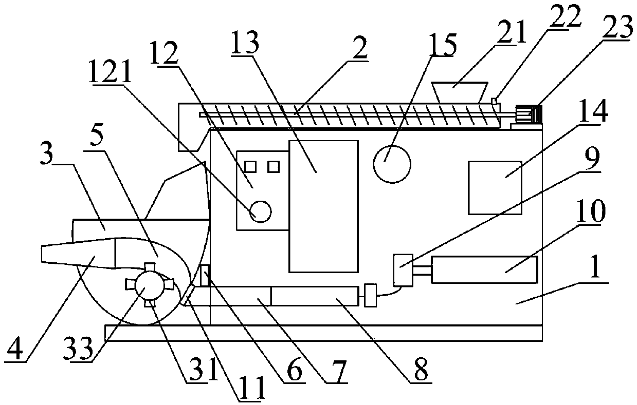 A self-flowing pouring material spraying machine and a spraying method based on the spraying machine