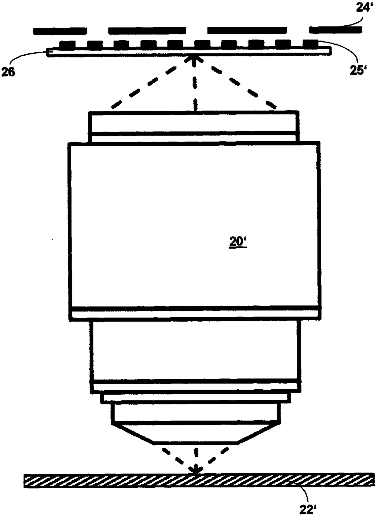 DEVICE AND METHOD FOR MOIRe MEASUREMENT OF AN OPTICAL TEST SPECIMEN