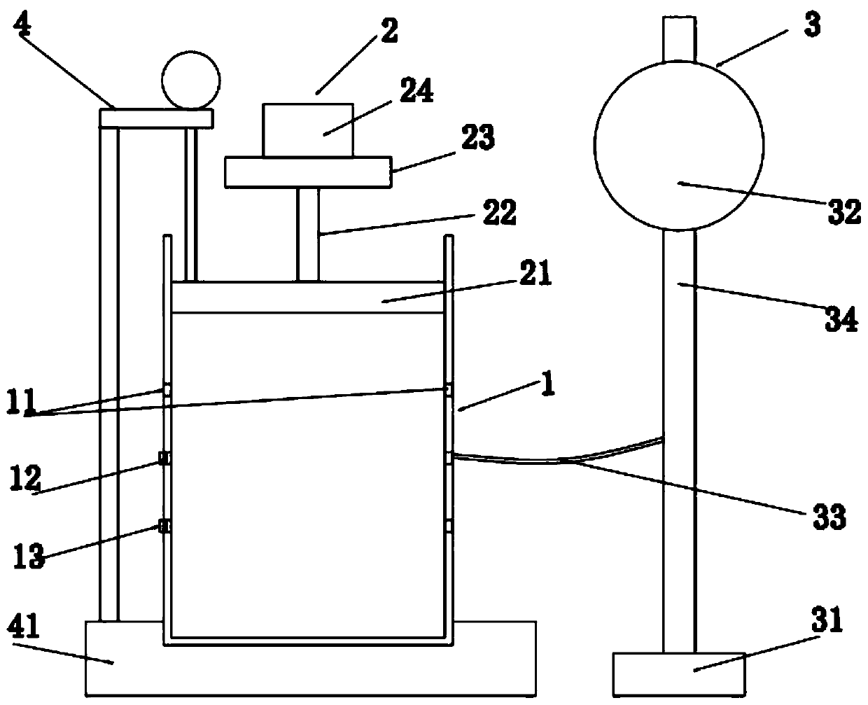 Experiment device for measuring collapsibility of saline soil