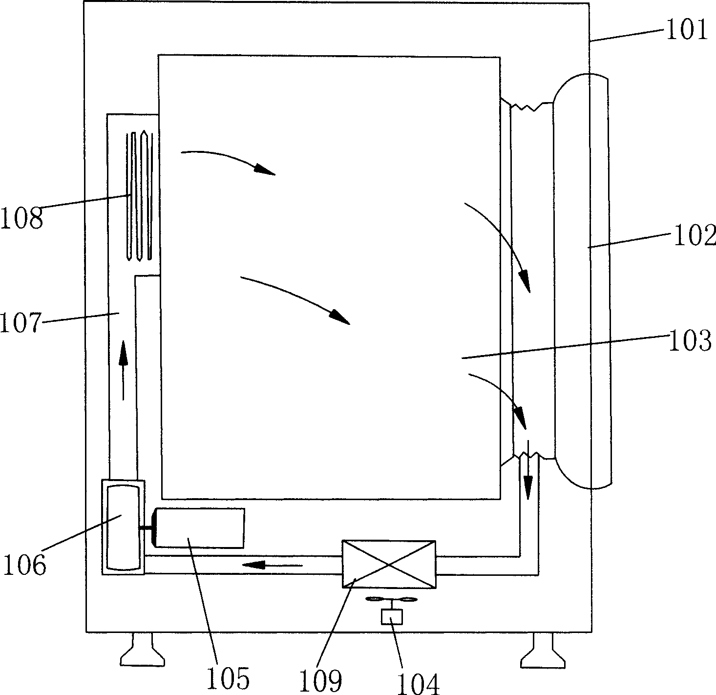 Clothes dryer door structure with air outlet device