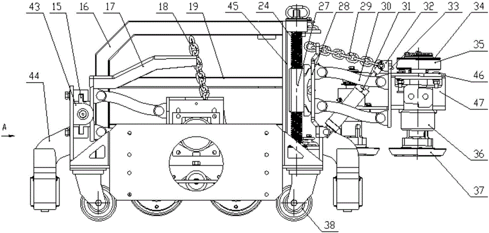 Grinding working device used for kerb cleaner