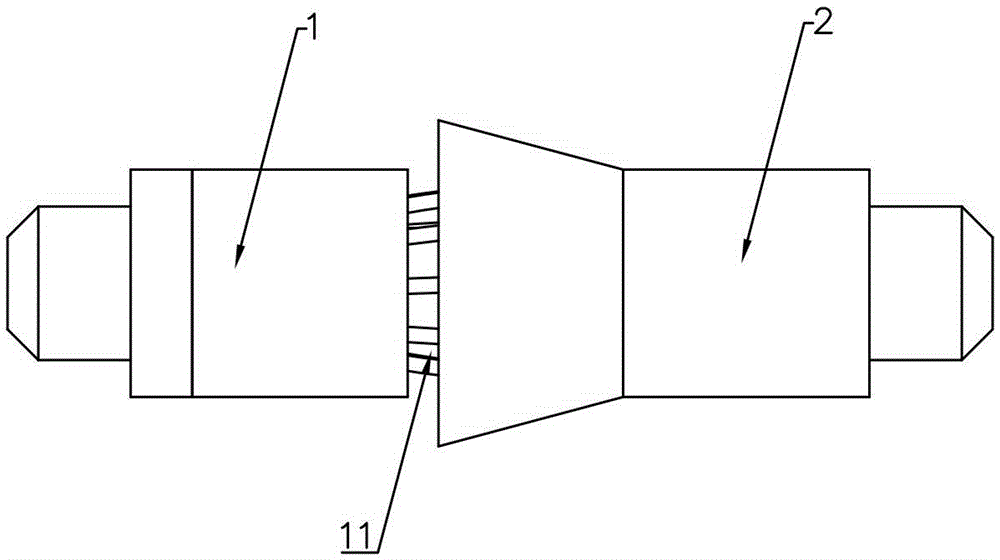 Elastic pierced radio frequency coaxial connector with radial and axial floating function