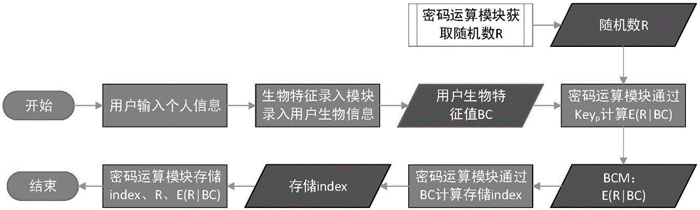 Biological feature password authentication method and device