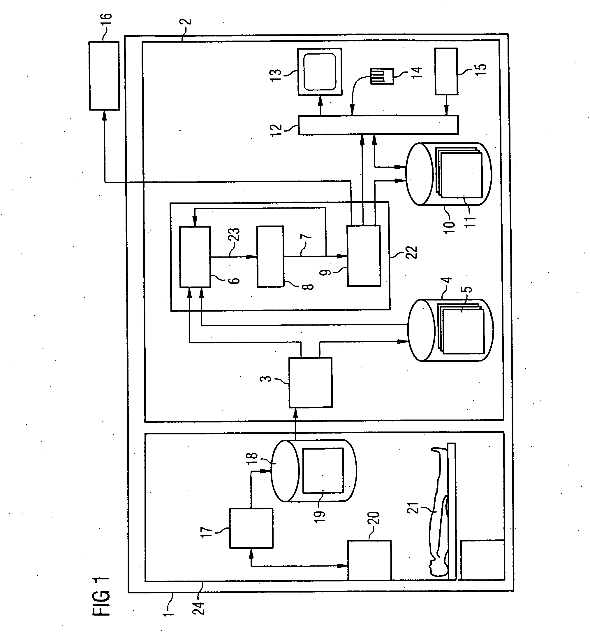 Method for projecting radiological image data into a neuroanatomical coordinate system