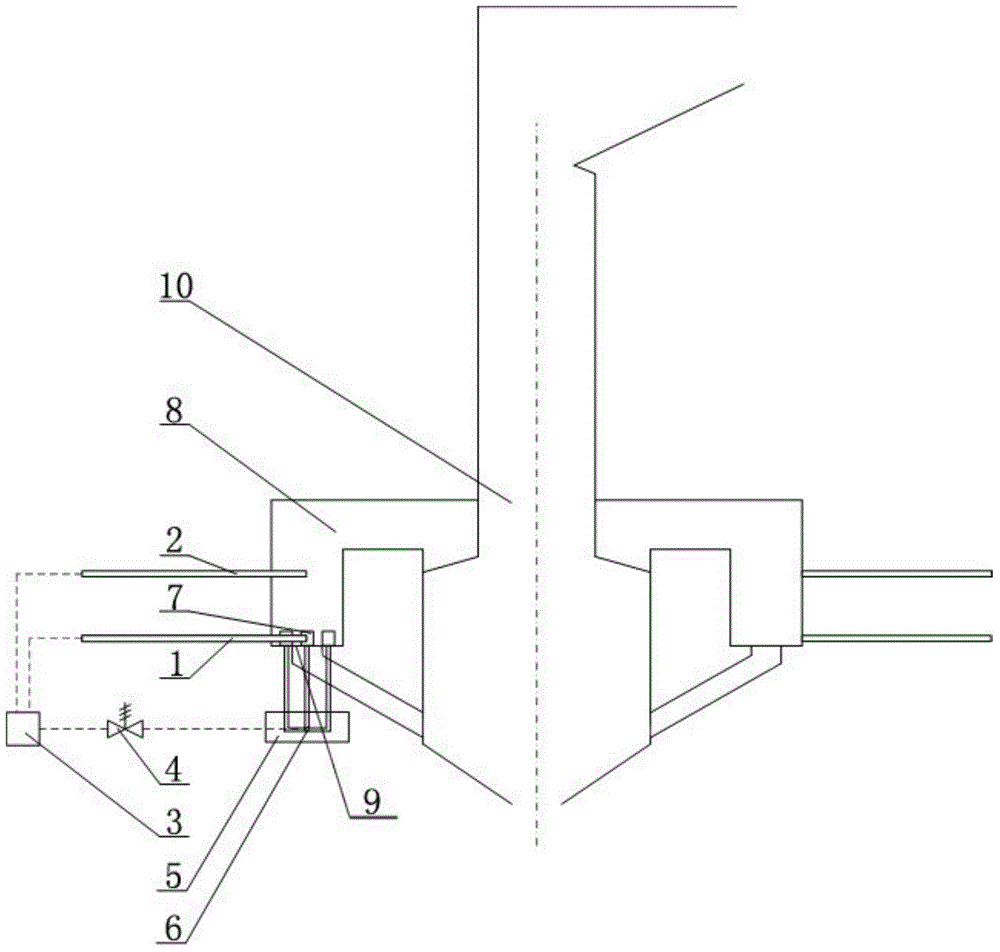 Soot blowing method and device for W flame boiler air chamber