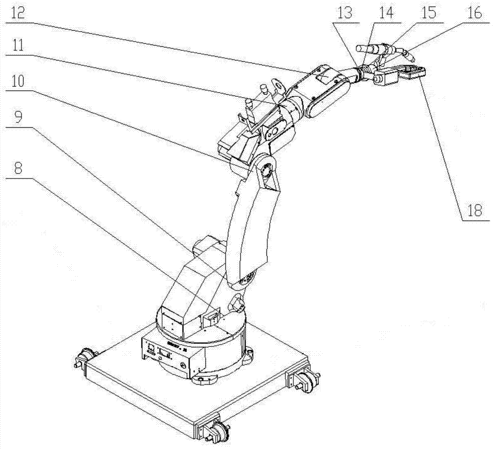 Integrated workstation based on robot cutting, welding and carrying in pipe processing