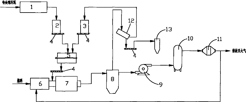 Method for integrating sludge dewatering and sludge damp drying