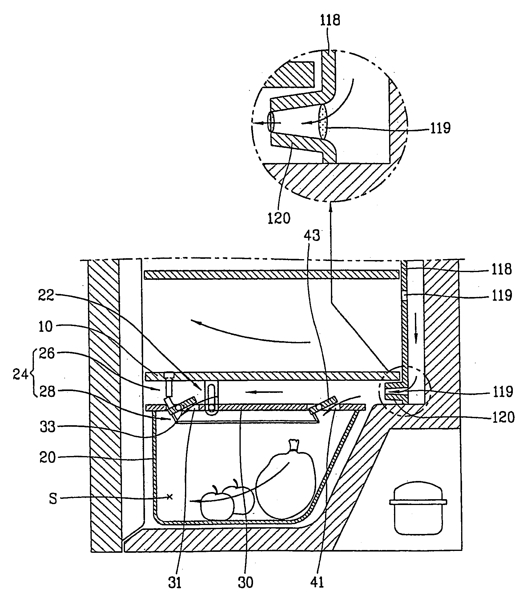 Vegetable room for refrigerator