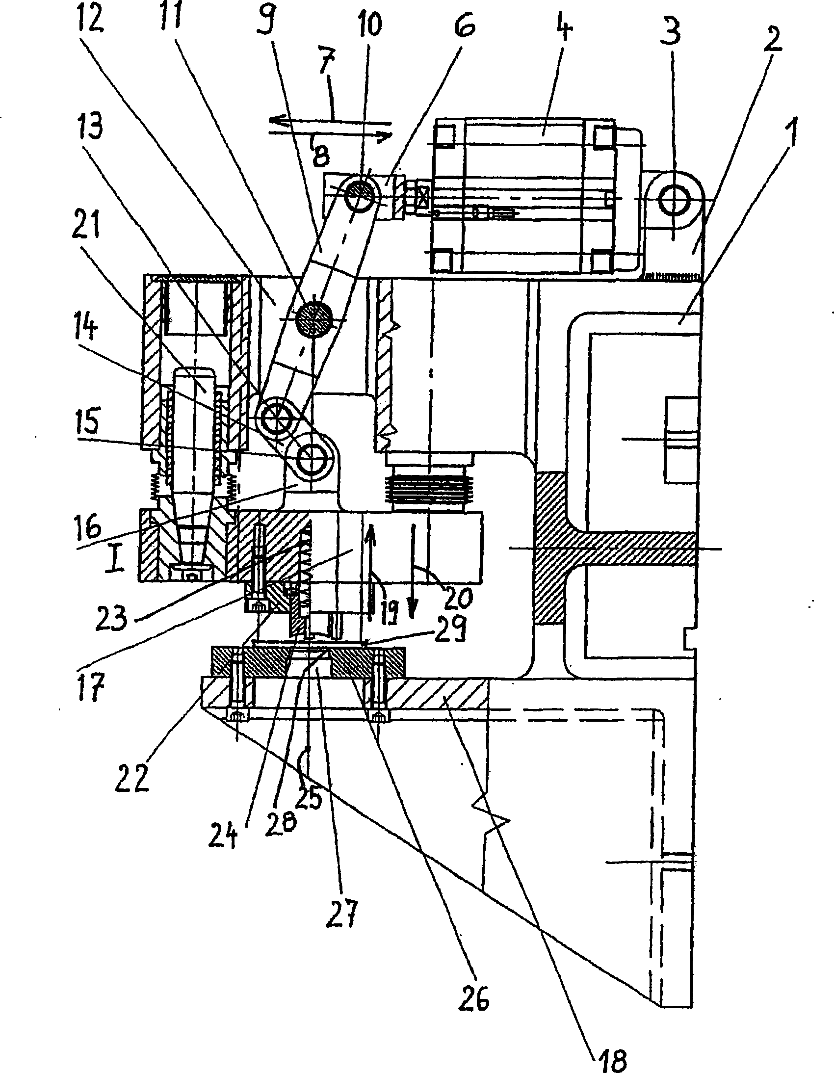 Device for punching, stamping and/or shaping flat elements