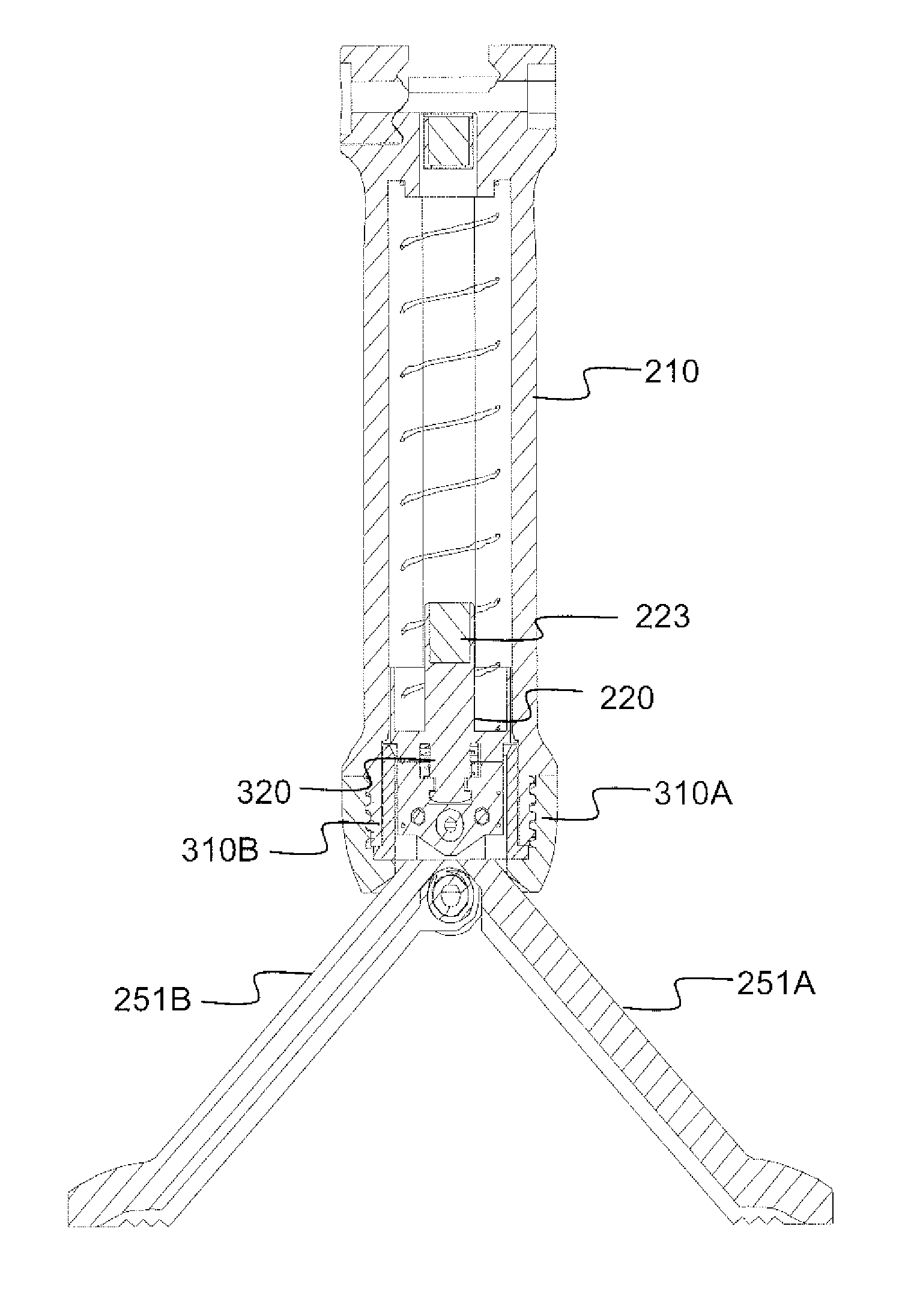 Firearm handgrip with a horizontal angle tracking bipod