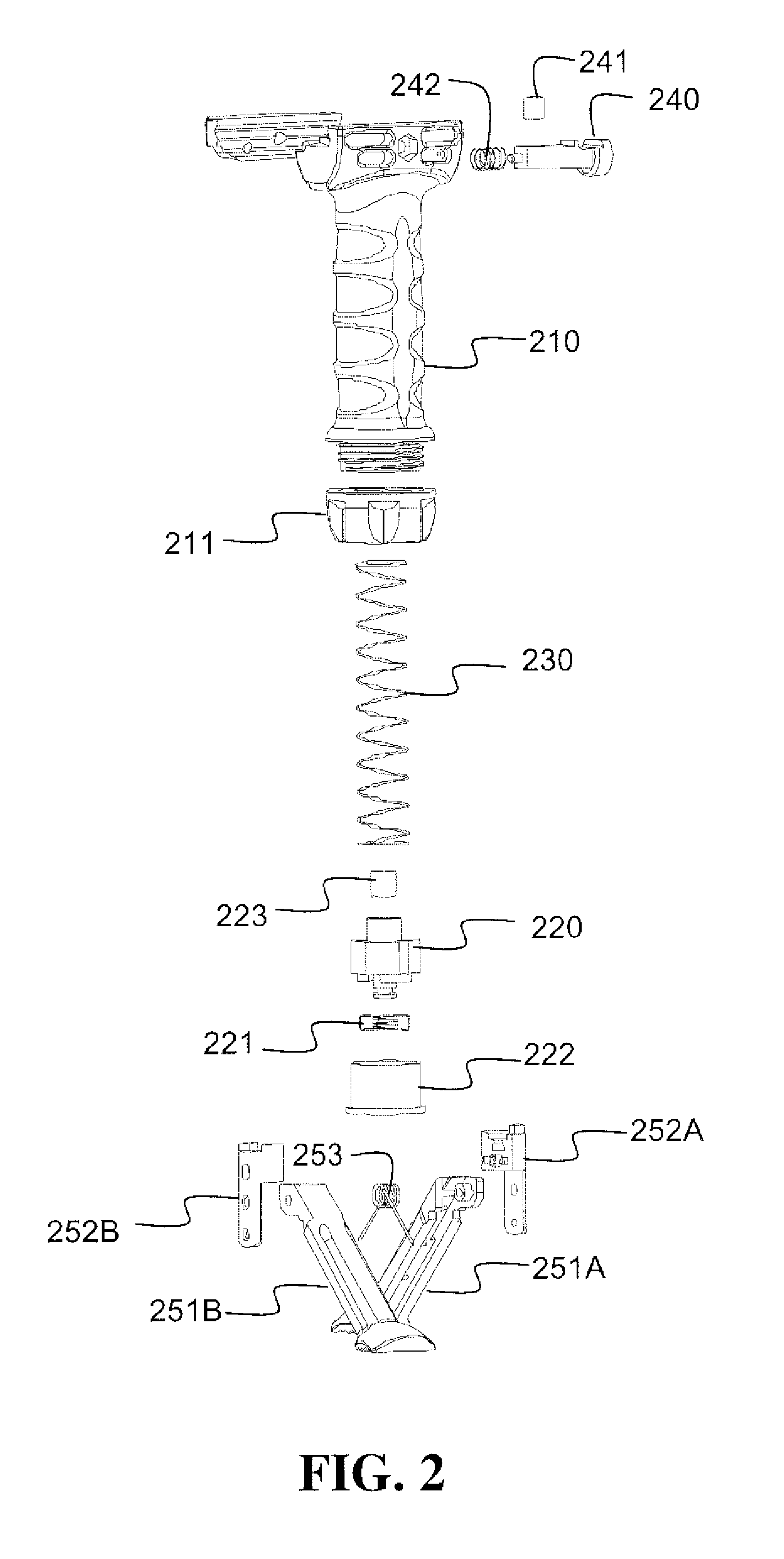 Firearm handgrip with a horizontal angle tracking bipod