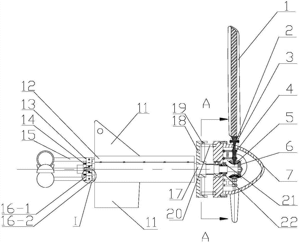 Wind power generation device capable of changing pitch angles