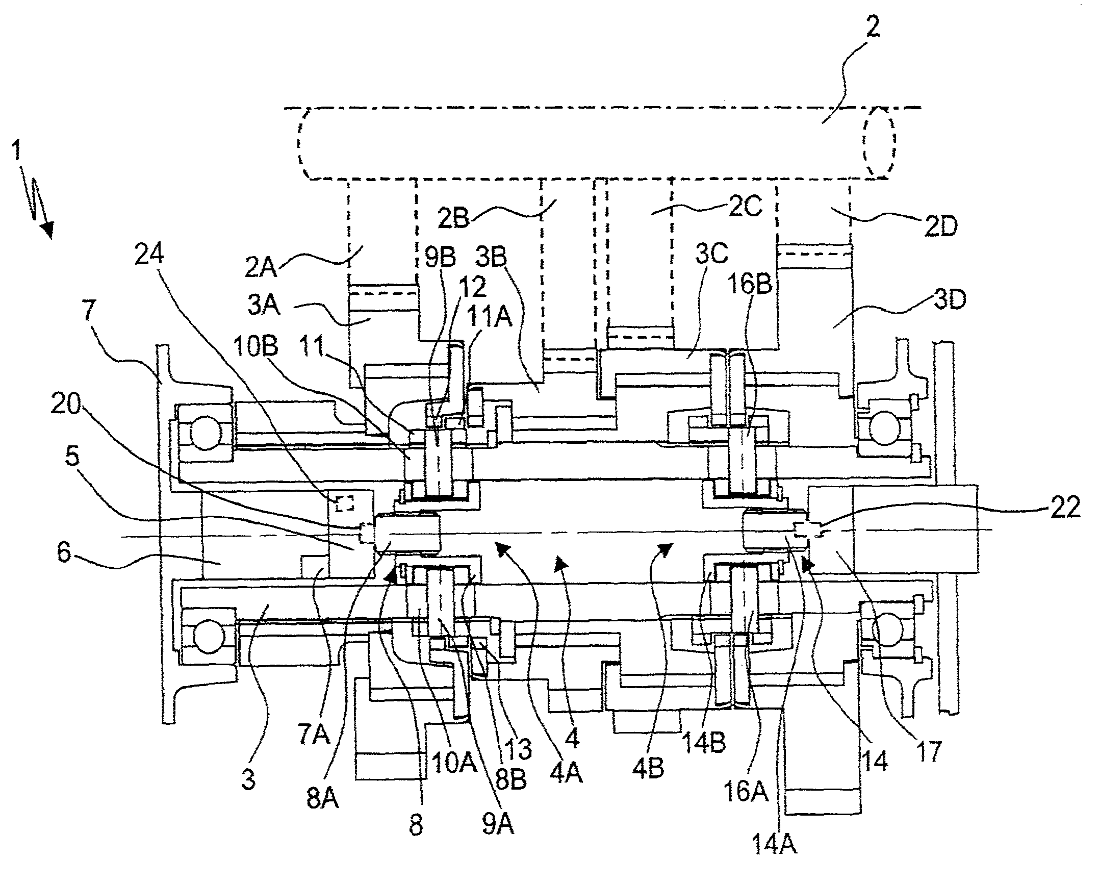 Device for actuating a gearwheel, which is designed as a loose wheel, of a transmission device