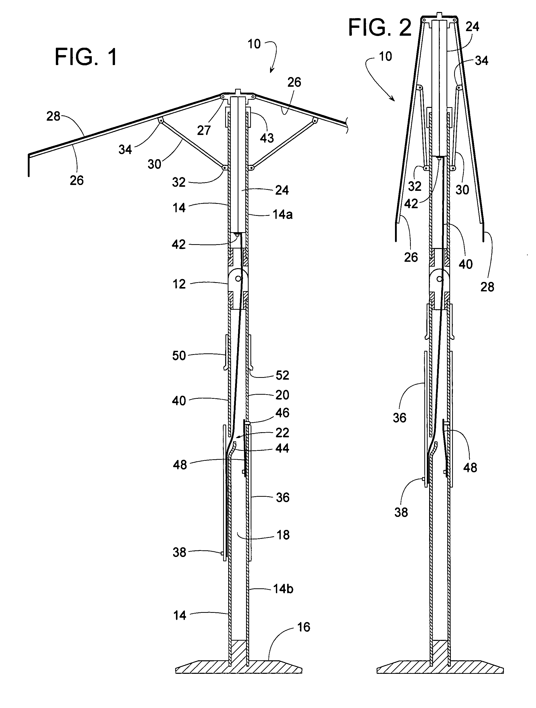 Sleeve-actuated umbrella